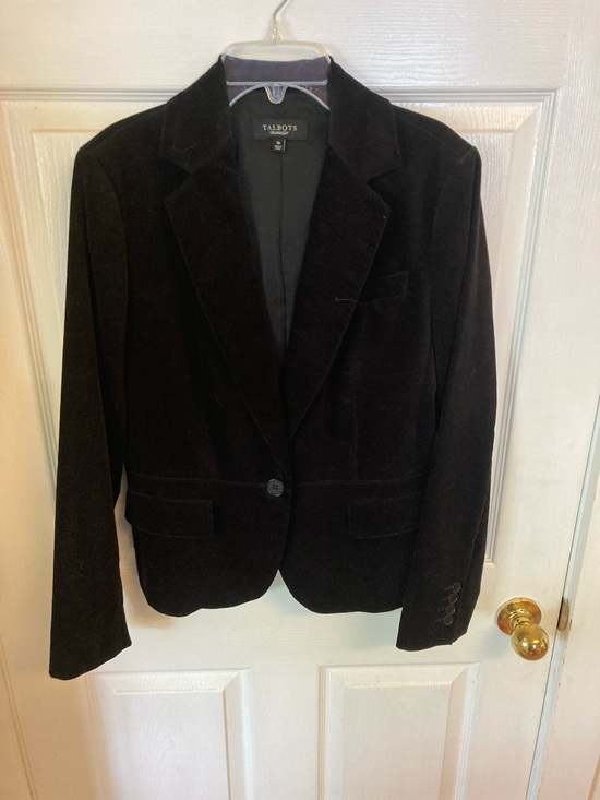 Talbots Jackets & Blazers - Talbots Black Velvet Single-Button Blazer